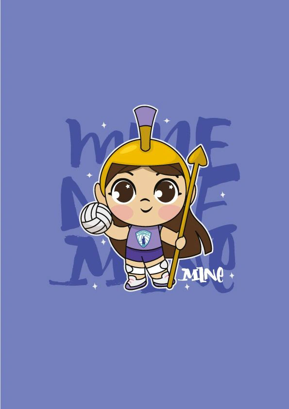 diseño de personajes - Ilustración de Mine, Mascota del Equipo de Voleibol Femenil 'Las Tapatías de Guadalajara
