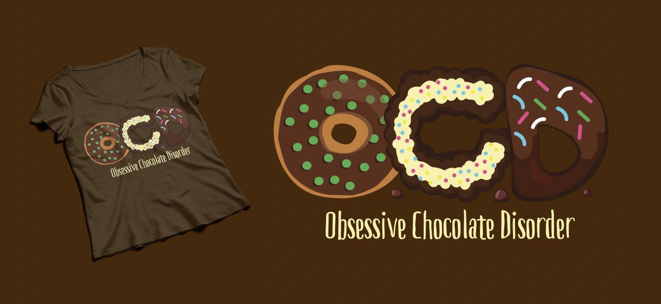 Estampado de Playera - Diseño OCD Obsessive Chocolate Disorder